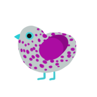 chickenpox, a silver and plum chicken with a speckle pattern