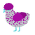 A silver and plum chicken with a speckle pattern
