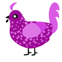 (unnamed), a plum and orchid chicken with a speckle pattern