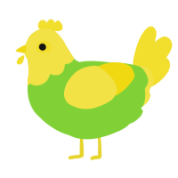 i dont taste good, a grass and yellow chicken with a head pattern