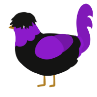 (unnamed), a black and violet chicken with a head pattern