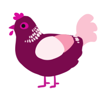 (unnamed), a wine and rose chicken with a neck-band pattern