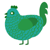 (unnamed), a turquoise and viridian chicken with a lace pattern