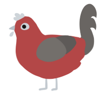 (unnamed), a red and grey chicken