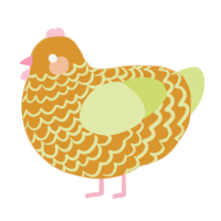 (unnamed), a orange and lemon chicken with a lace pattern