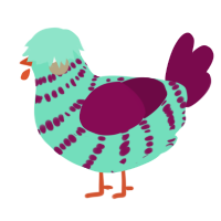 (unnamed), a mint and wine chicken with a bar pattern