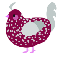 (unnamed), a maroon and silver chicken with a speckle pattern