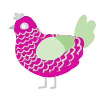 Juyonryu, a fuchsia and gluppy chicken with a lace pattern