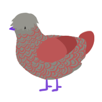 (unnamed), a ash and red chicken with a double-lace pattern