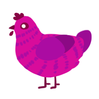 (unnamed), a fuchsia and plum chicken with a bar pattern