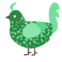 (unnamed), a viridian and spring chicken with a speckle pattern