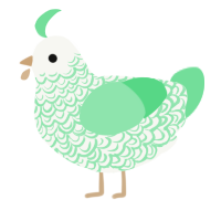 Moss Monarch, a white and spring chicken with a double-lace pattern