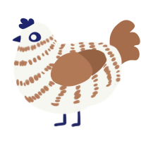 (unnamed), a white and brown chicken with a bar pattern