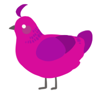 stink, a fuchsia and plum chicken with a neck-band pattern