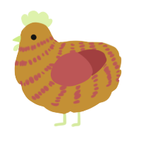 (unnamed), a gold and red chicken with a bar pattern