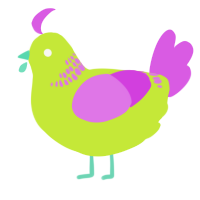 Racing Ravine, a lime and orchid chicken with a neck-band pattern