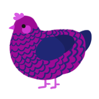 Sea Clone, a plum and navy chicken with a lace pattern