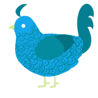 (unnamed), a sky and sea chicken with a double-lace pattern