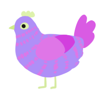 (unnamed), a lilac and orchid chicken with a bar pattern