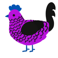 (unnamed), a amethyst and black chicken with a lace pattern