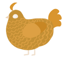 (unnamed), a gold and orange chicken with a lace pattern