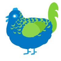 Windows, a sapphire and grass chicken with a half-lace pattern