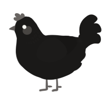 Onyx, a sable chicken with a neck-band pattern