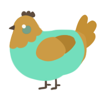 (unnamed), a mint and gold chicken with a head pattern