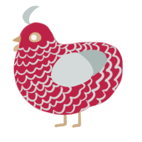 (unnamed), a crimson and silver chicken with a lace pattern