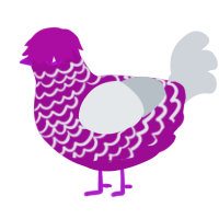 Vino Chiko, a plum and mist chicken with a lace pattern