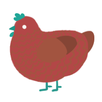 Brick 2, a red and russet chicken with a lace pattern