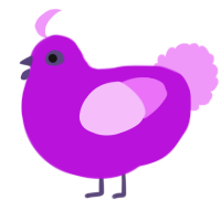 Edgar, a amethyst and lavender chicken