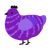 Purinpkia, a violet and blurple chicken with a bar pattern