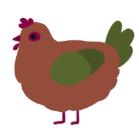 Cerin, a russet and olive chicken