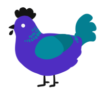 (unnamed), a indigo and sea chicken with a neck-band pattern