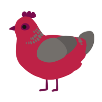 (unnamed), a crimson and grey chicken with a neck-band pattern