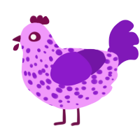 (unnamed), a lavender and violet chicken with a speckle pattern