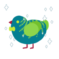 A sea and grass chicken with a half-bar pattern