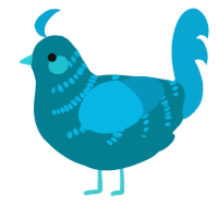 (unnamed), a sea and cerulean chicken with a half-bar pattern