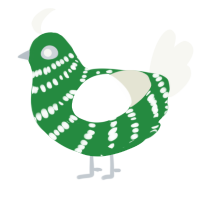 (unnamed), a viridian and white chicken with a bar pattern