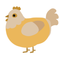 Banana Creme, a honey and beige chicken with a head pattern