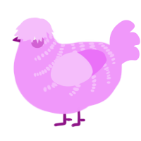 (unnamed), a lavender chicken with a half-bar pattern