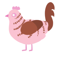 (unnamed), a rose and russet chicken with a half-bar pattern