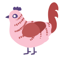 (unnamed), a rose and red chicken with a half-bar pattern