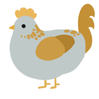 Goldie, a silver and gold chicken with a neck-speckle pattern