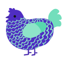 betrayal, a indigo and mint chicken with a lace pattern