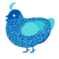 Atlantic, a ultramarine and aqua chicken with a double-lace pattern