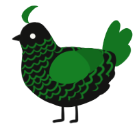 (unnamed), a black and leaf chicken with a lace pattern