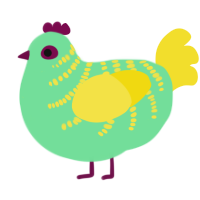 (unnamed), a spring and yellow chicken with a half-bar pattern