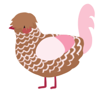 (unnamed), a brown and rose chicken with a lace pattern